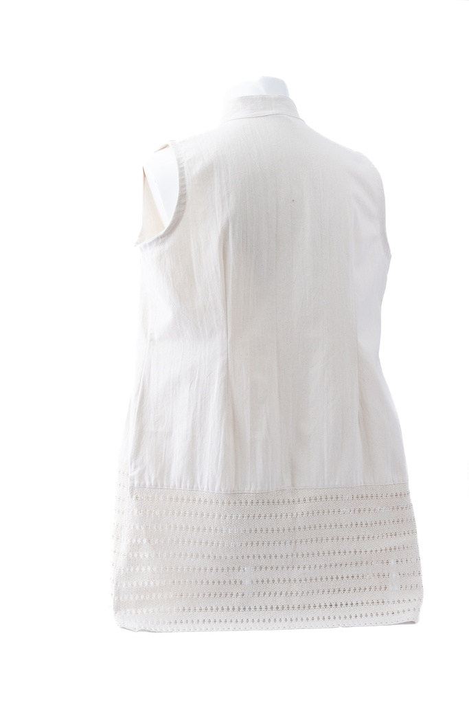 BLUSA LARGA SISADA CON CINTA BORDADA