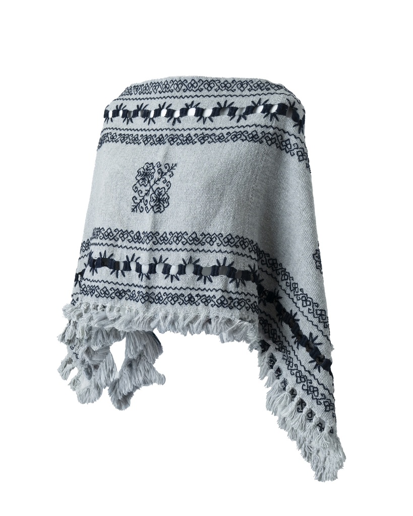 HUIPIL BORDADO DESHILADO CON FLECOS