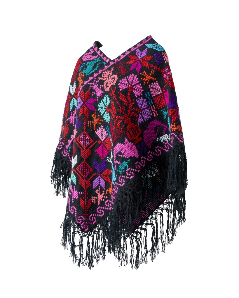 HUIPIL NEGRO BORDADO MULTICOLOR
