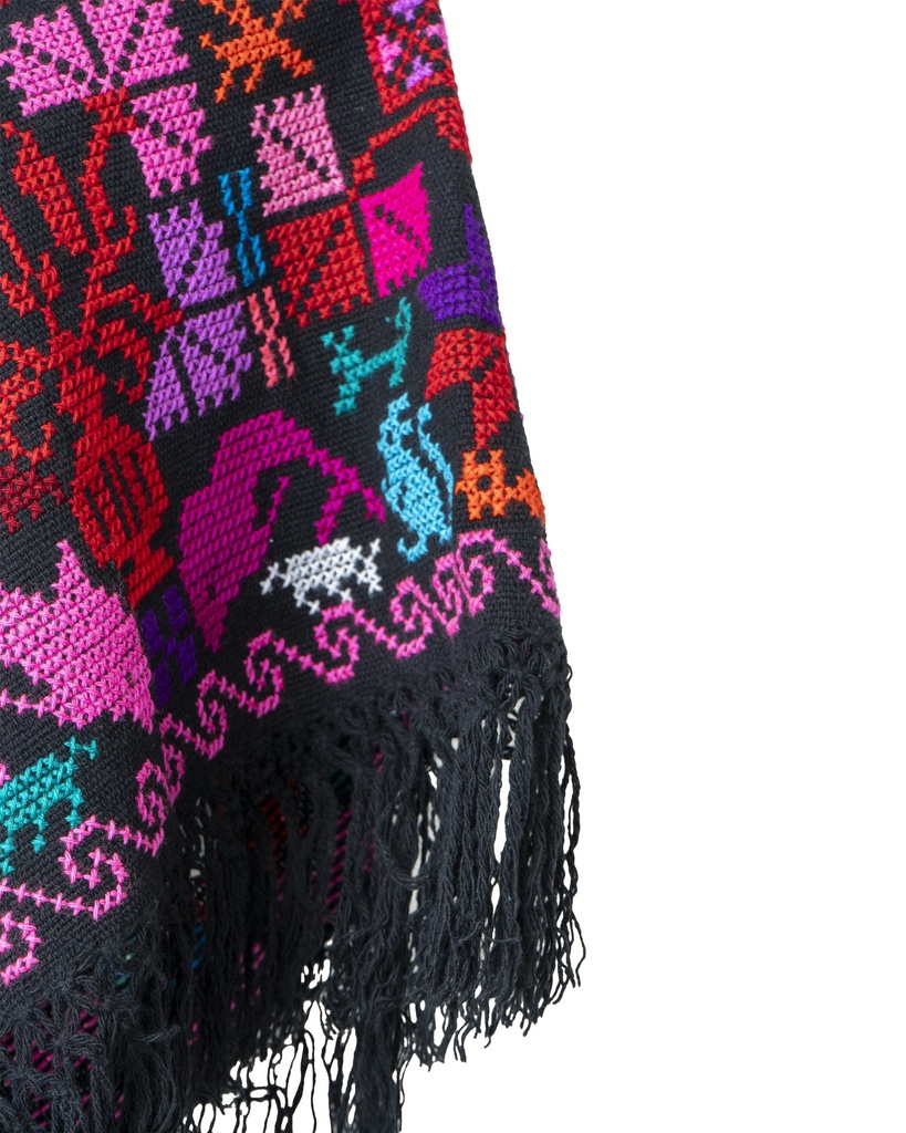 HUIPIL NEGRO BORDADO MULTICOLOR