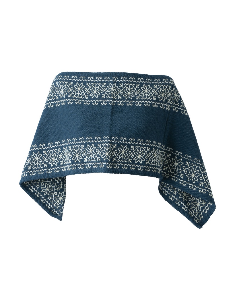 HUIPIL AZUL BORDADO EN PICO