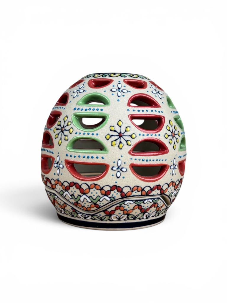 PORTAVELA CERAMICA CON DISEÑO 2 PIEZAS