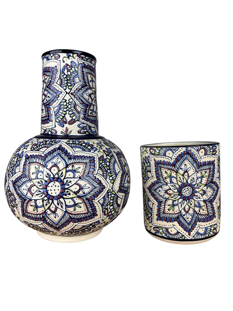 BOTELLA DE AGUA CERAMICA CON DISEÑO