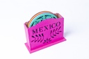 PORTAVASOS REDONDOS ROSA MEXICO 