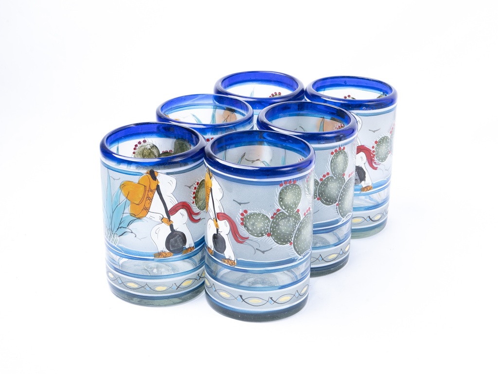 VASOS VIDRIO SOPLADO ORIGINARIO Y NOPAL