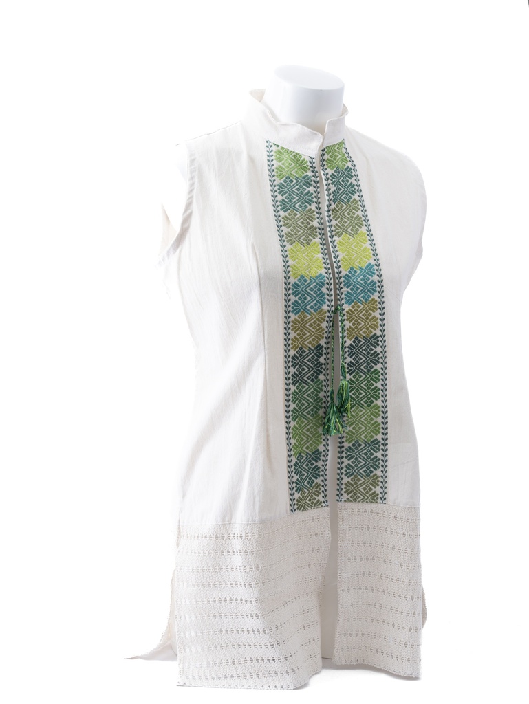 BLUSA LARGA SISADA CON CINTA BORDADA