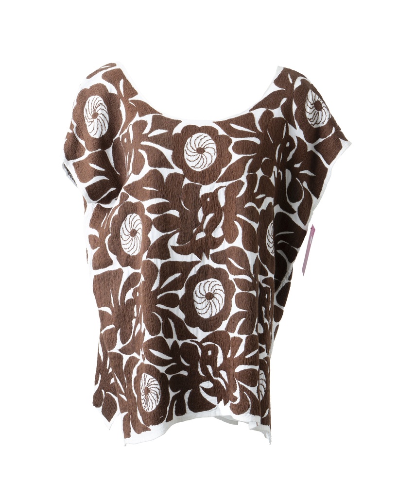 BLUSA BORDADA CAFÉ RELLENA