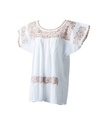 BLUSA BLANCA CON OCRE BORDADA