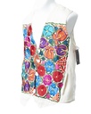 CHALECO BLANCO BORDADO FLOLRES Y BOTONES
