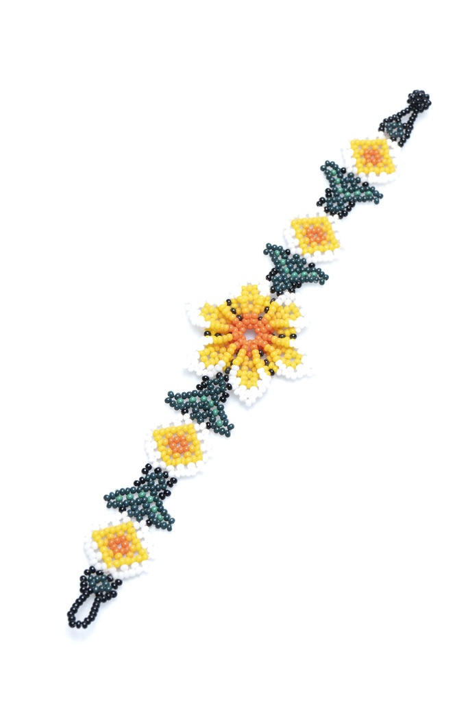 PULSERA TEJIDA CHAQUIRA CON FLOR NOCHEBUENA