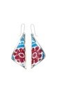 ARETES TRIÁNGULO ALPACA CON TEJIDO 
