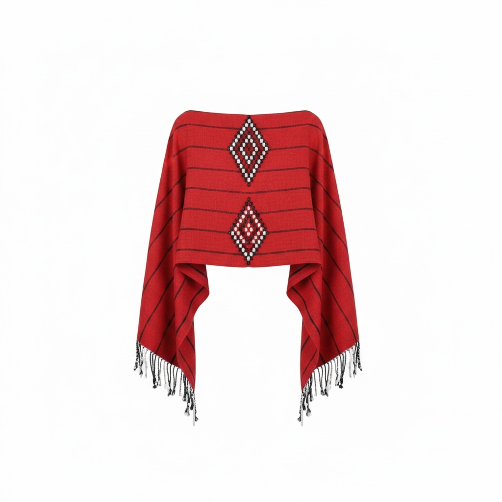 ENSAMBLE ROJO BORDADO TELAR