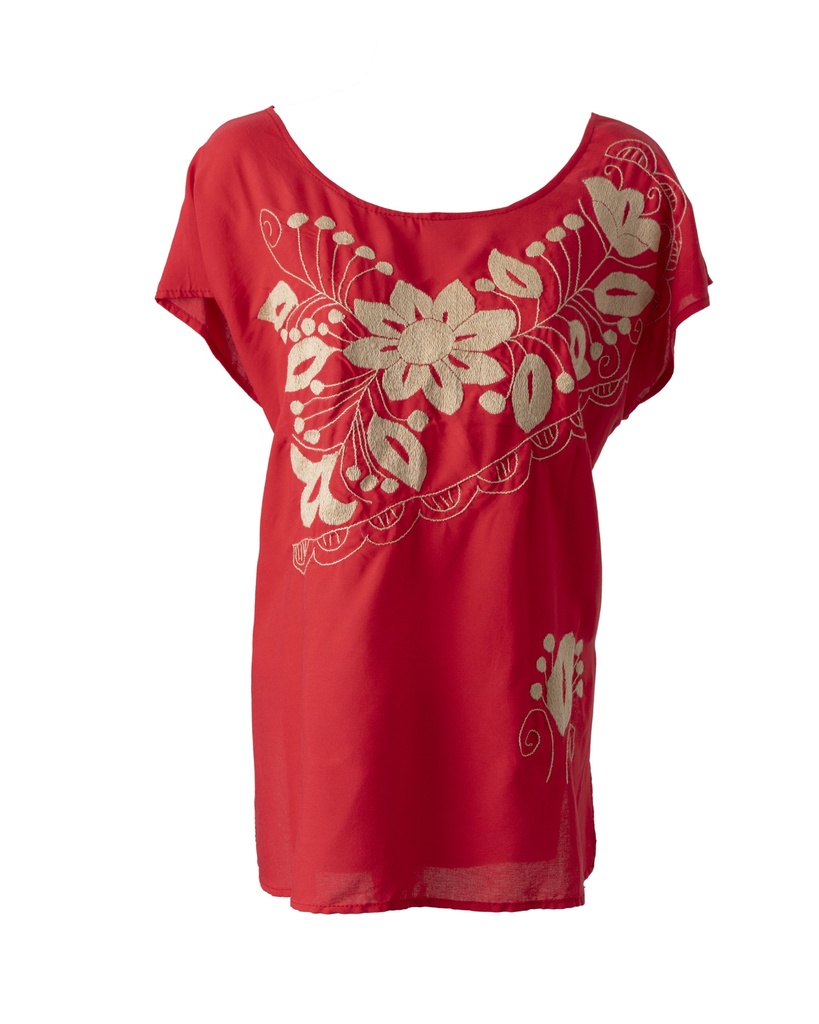 BLUSA ROJA BORDADA