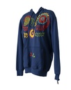 SUDADERA AZUL BORDADA FLORES