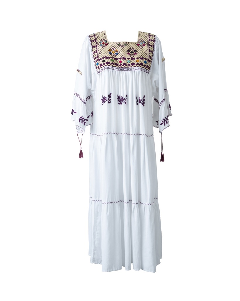 VESTIDO BLANCO BORDADO