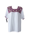 BLUSA BORDADA FLORES MAGENTA Y VERDE