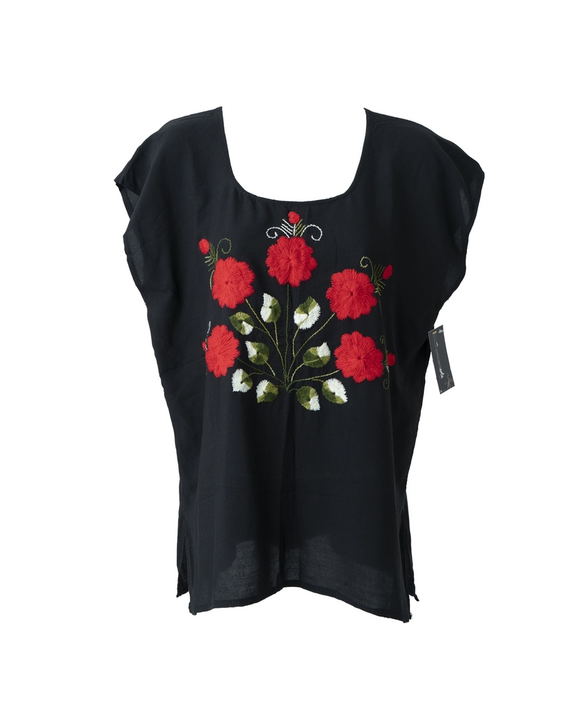BLUSA BORDADO RAMO CLAVELES
