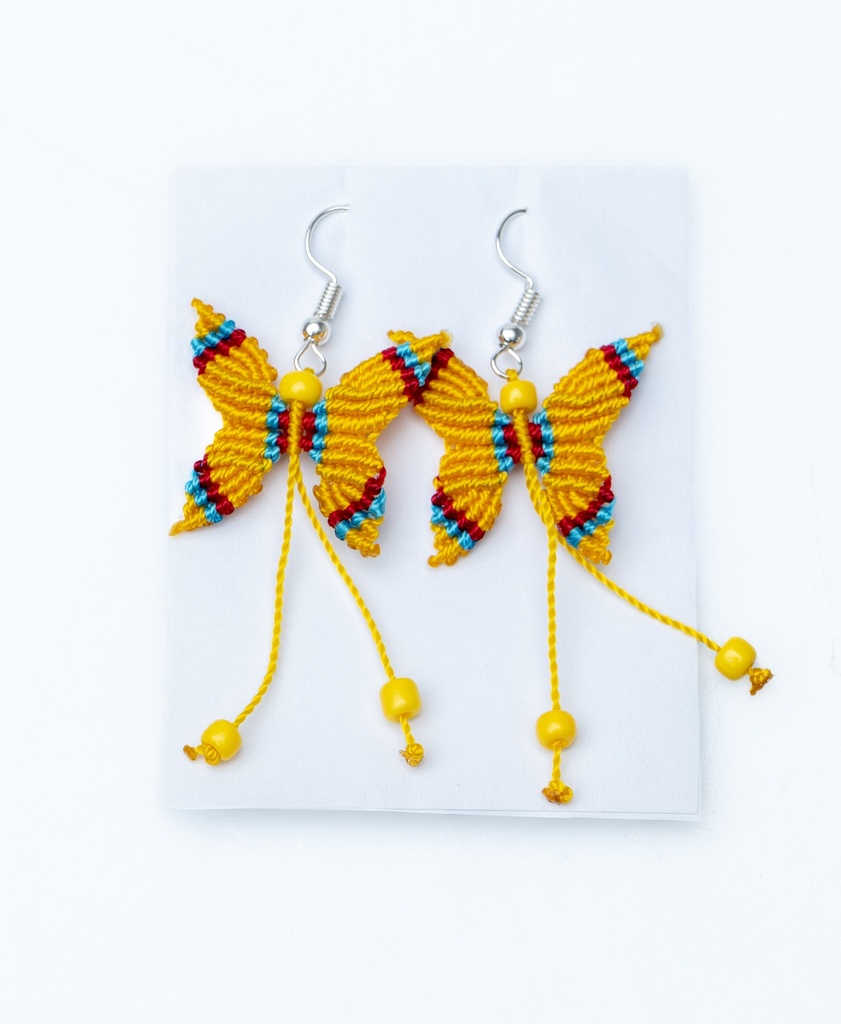 ARETES MARIPOSA TEJIDOS HILO 