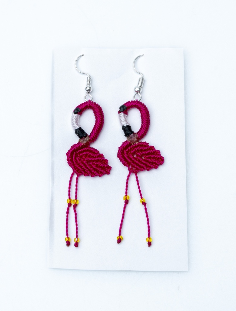 ARETES FLAMINGO TEJIDOS HILO