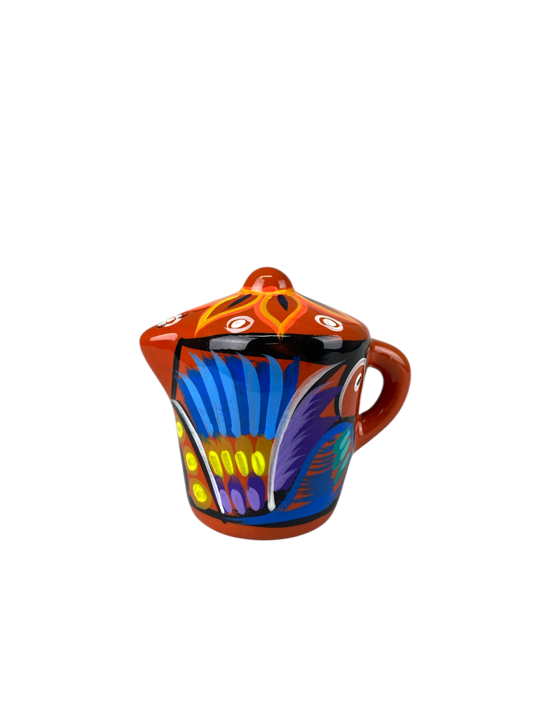 SALERO DE BARRO CAFETERA MULTICOLOR