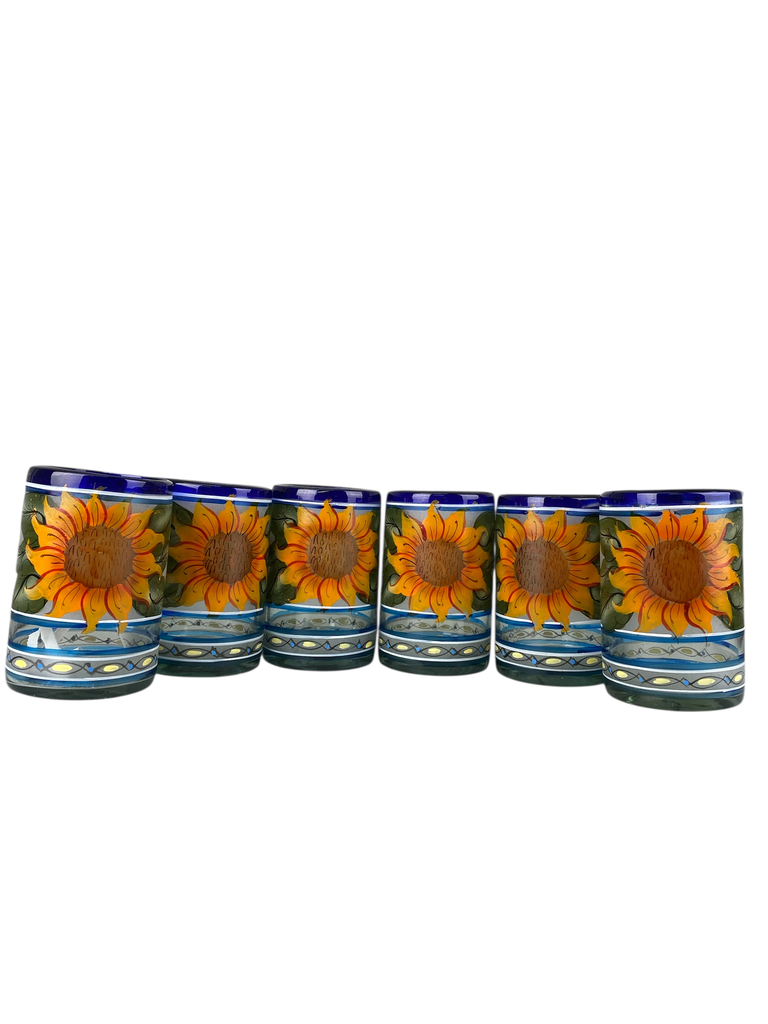 VASOS VIDRIO SOPLADO GIRASOL