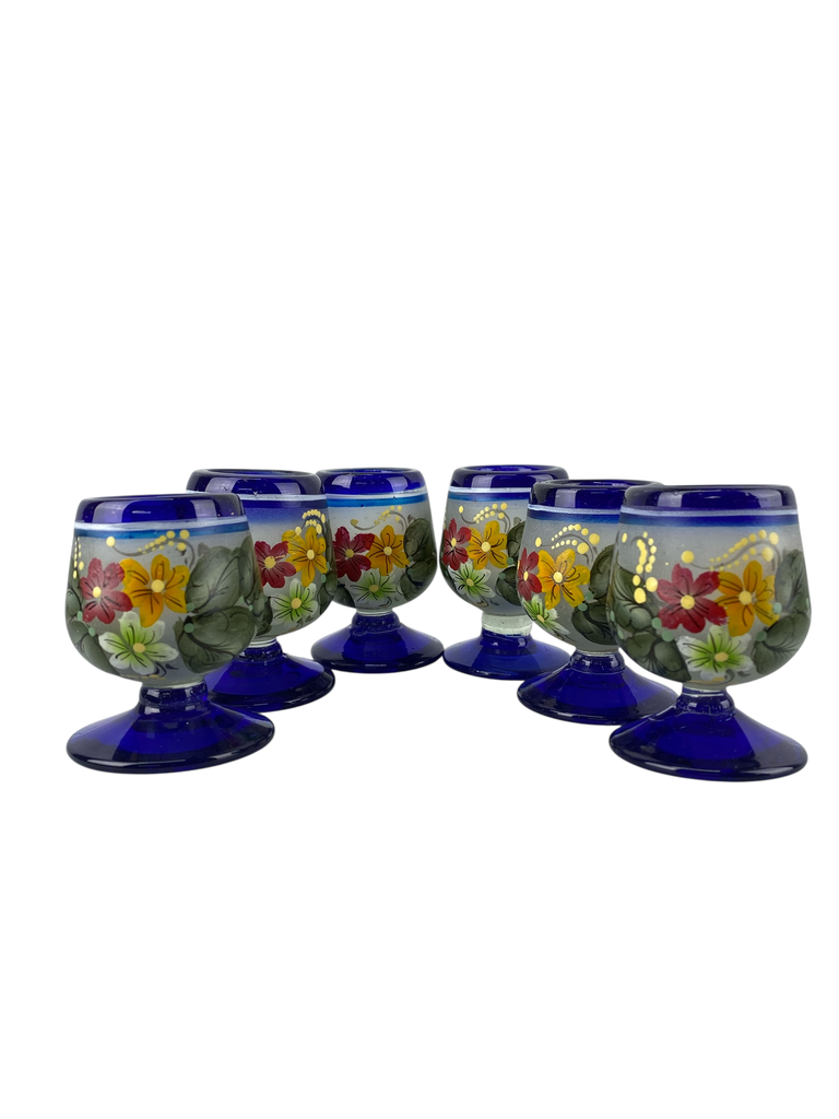 COPA DE COÑAC MINI VIDRIO SOPLADO FLORES