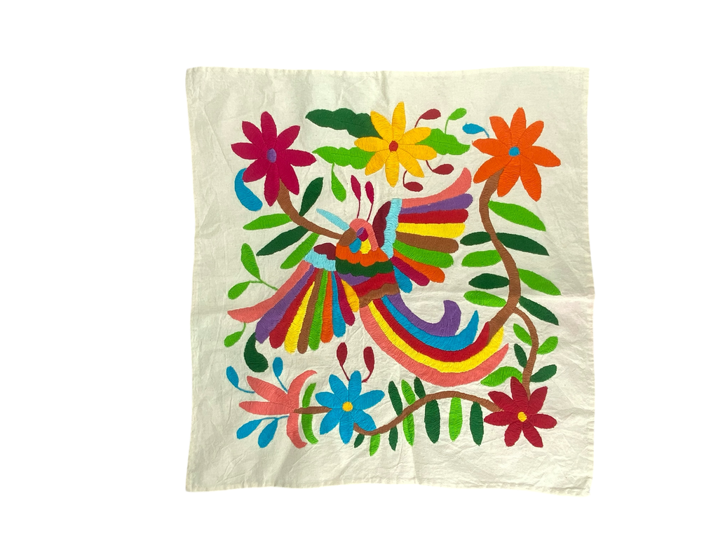 SERVILLETA CUADRADA BORDADA COLIBRÍ