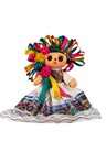 MUÑECA LELE CON VESTIDO DE MANTA BORDADO