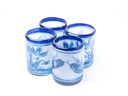 VASOS VIDRIO SOPLADO PÁJARO Y FLOR
