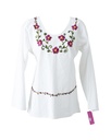 BLUSA MANTA MANGA LARGA BORDADA