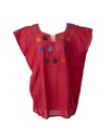 BLUSA ROJA BORDADO MARIPOSAS COLORES