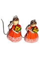 ARETES HOJA DE MAIZ DAMA CON FLORES