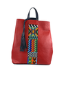 BOLSA ROJA TIPO MOCHILA CON CINTA HUICHOL
